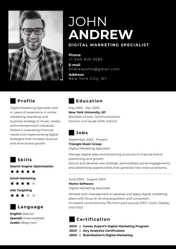 Resume Format in Hindi