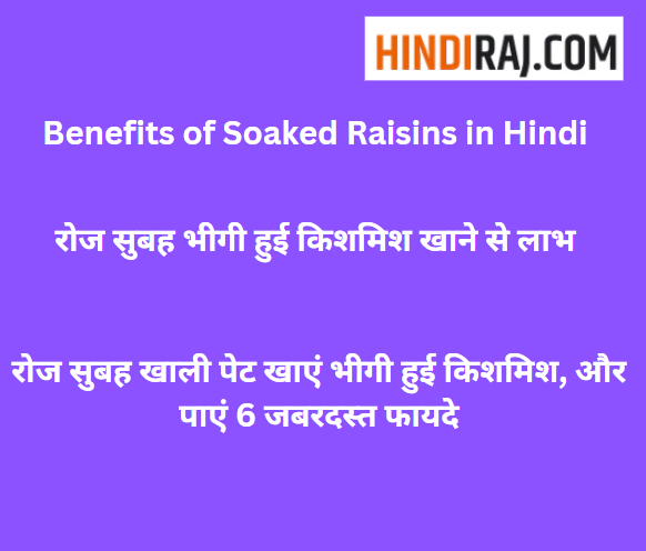 Benefits of Soaked Raisins in Hindi 