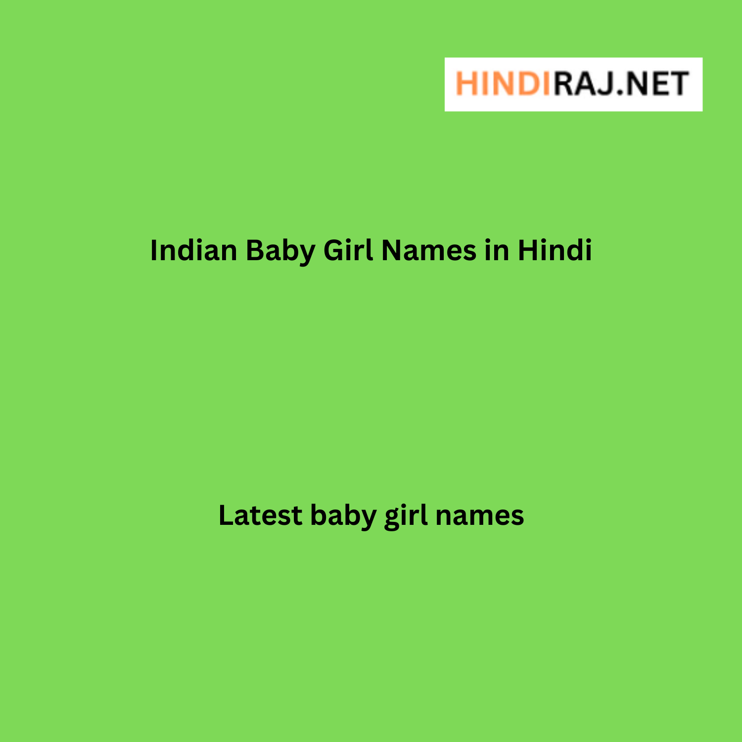 Indian Baby Girl Names in Hindi